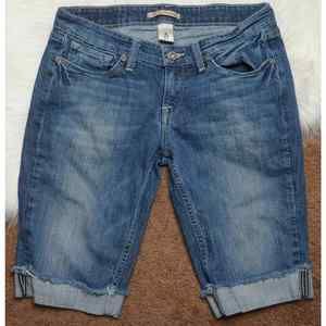 Lucky Brand Women's Size 8 29 Capris Blue Denim Jean Frayed Hem